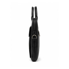 Parker Slim Leather Laptop Bag-Black