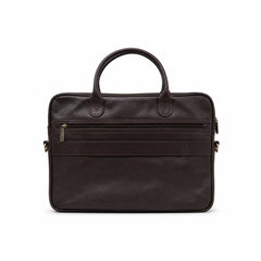 Parker Slim Leather Laptop Bag-Dark Brown