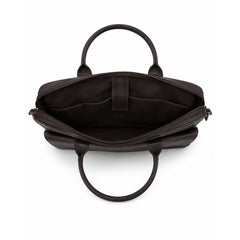 Parker Slim Leather Laptop Bag-Dark Brown
