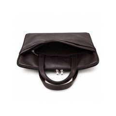 The Founder Ultra Slim Leather Laptop Bag-Dark Brown
