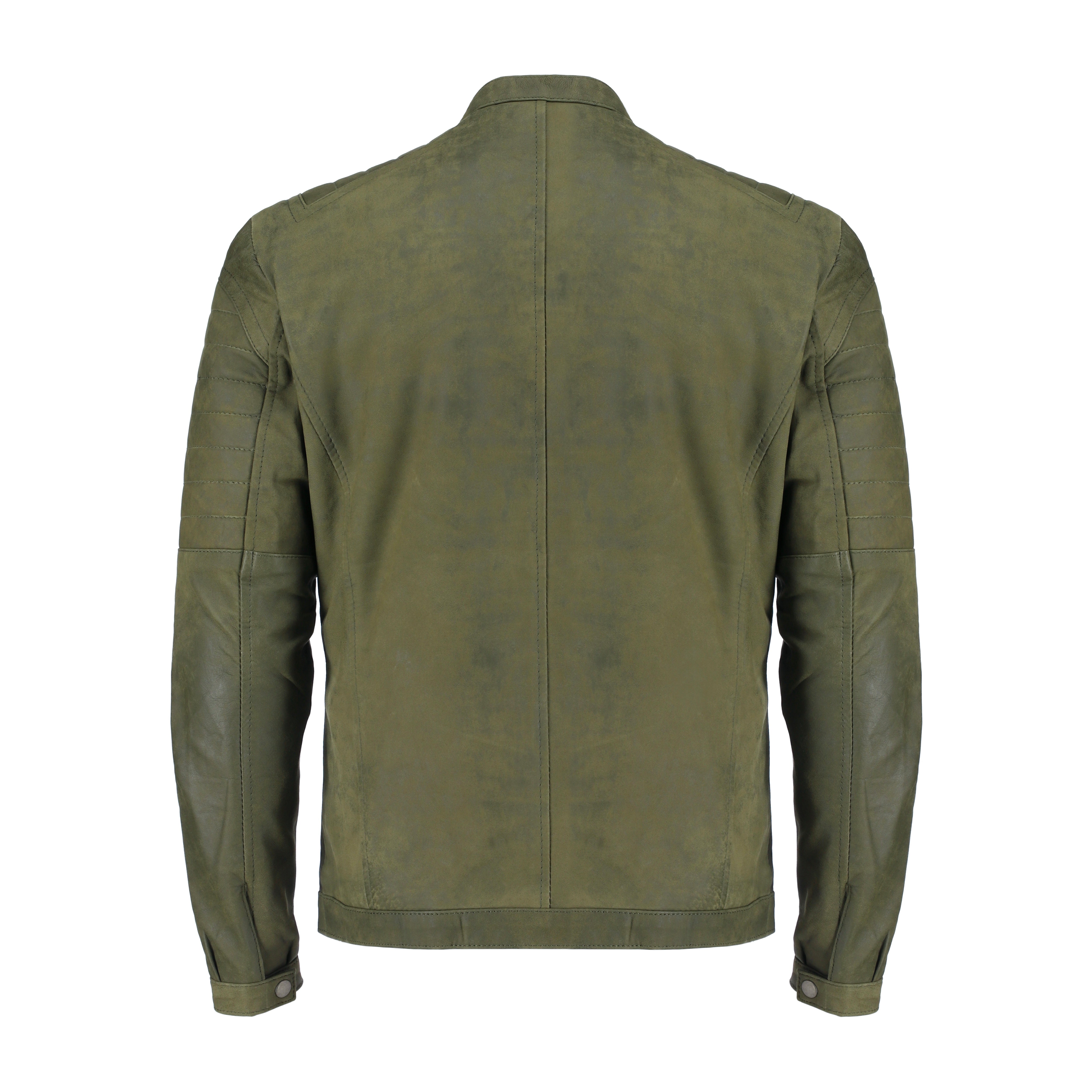 Mens Green Classic Fashion Buff Soft Real Leather Jacket