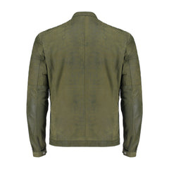 Mens Green Classic Fashion Buff Soft Real Leather Jacket