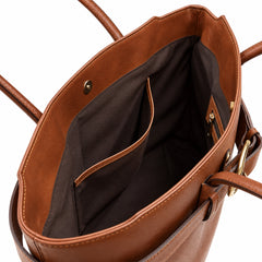 The Belted Carry All Large Leather Tote Bag
