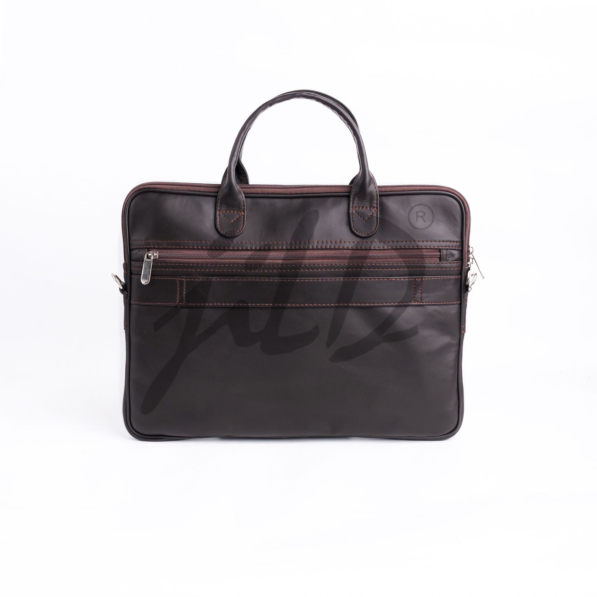 Parker Slim Leather Laptop Bag-Dark Brown