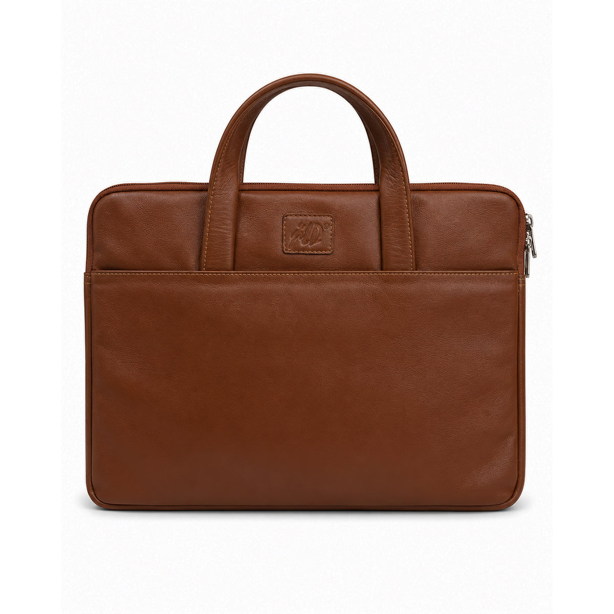 The Founder Ultra Slim Leather Laptop Bag-Tan Brown