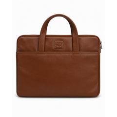 The Founder Ultra Slim Leather Laptop Bag-Tan Brown