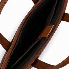 The Founder Ultra Slim Leather Laptop Bag-Tan Brown