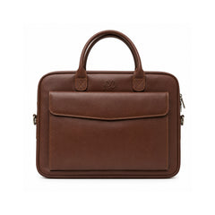 Parker Slim Leather Laptop Bag-Tan