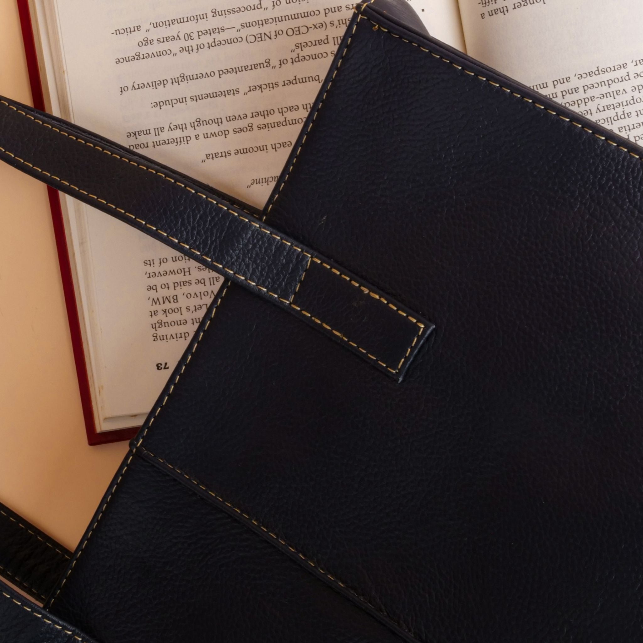 Everyday Women's Leather  Zipper Tote Bag-Midnight Blue