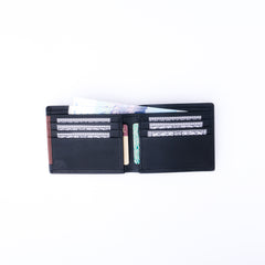 Mens Pure Leather Wallet Bifold TAN BRN  stripe