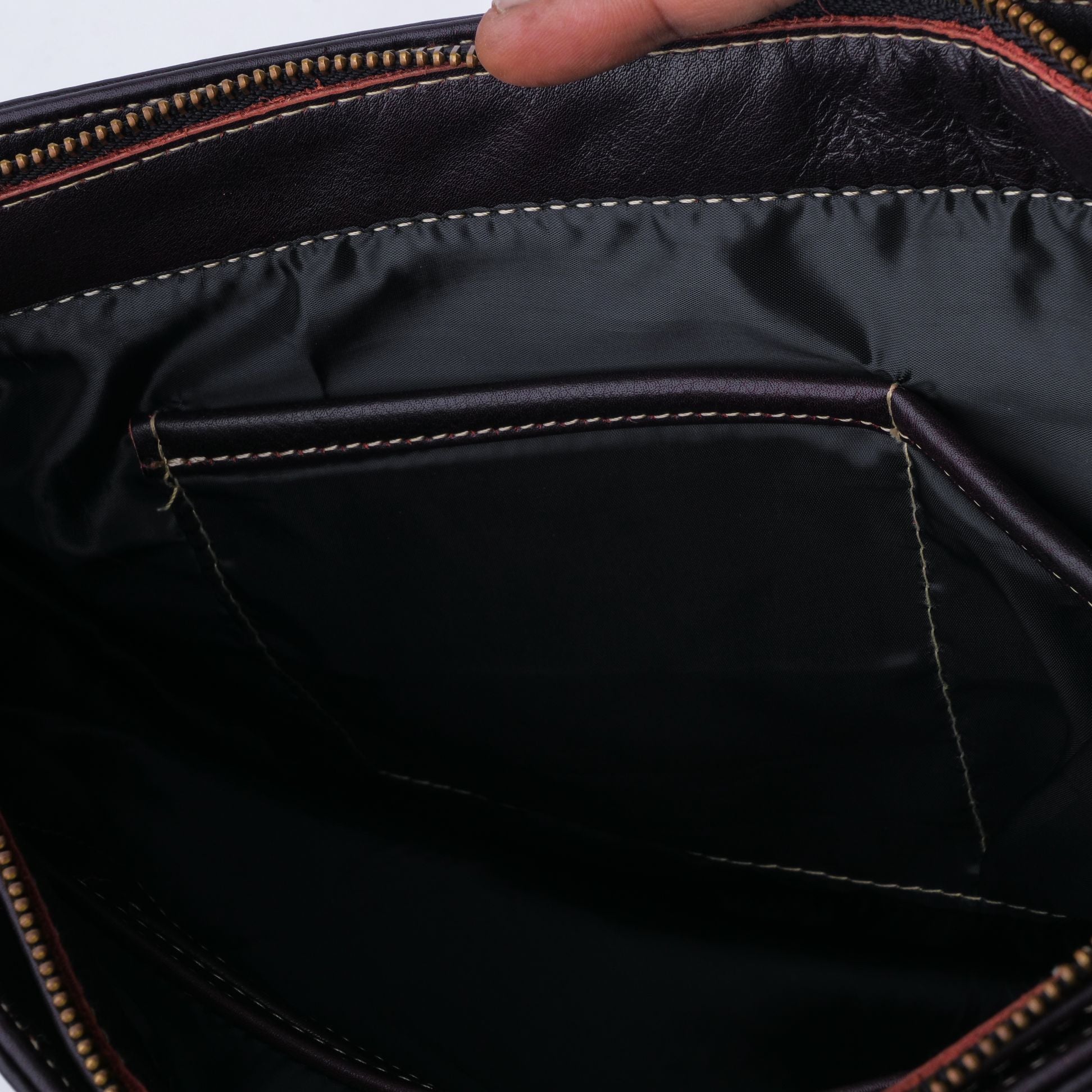 Everyday Women's Leather  Zipper Tote Bag-Black