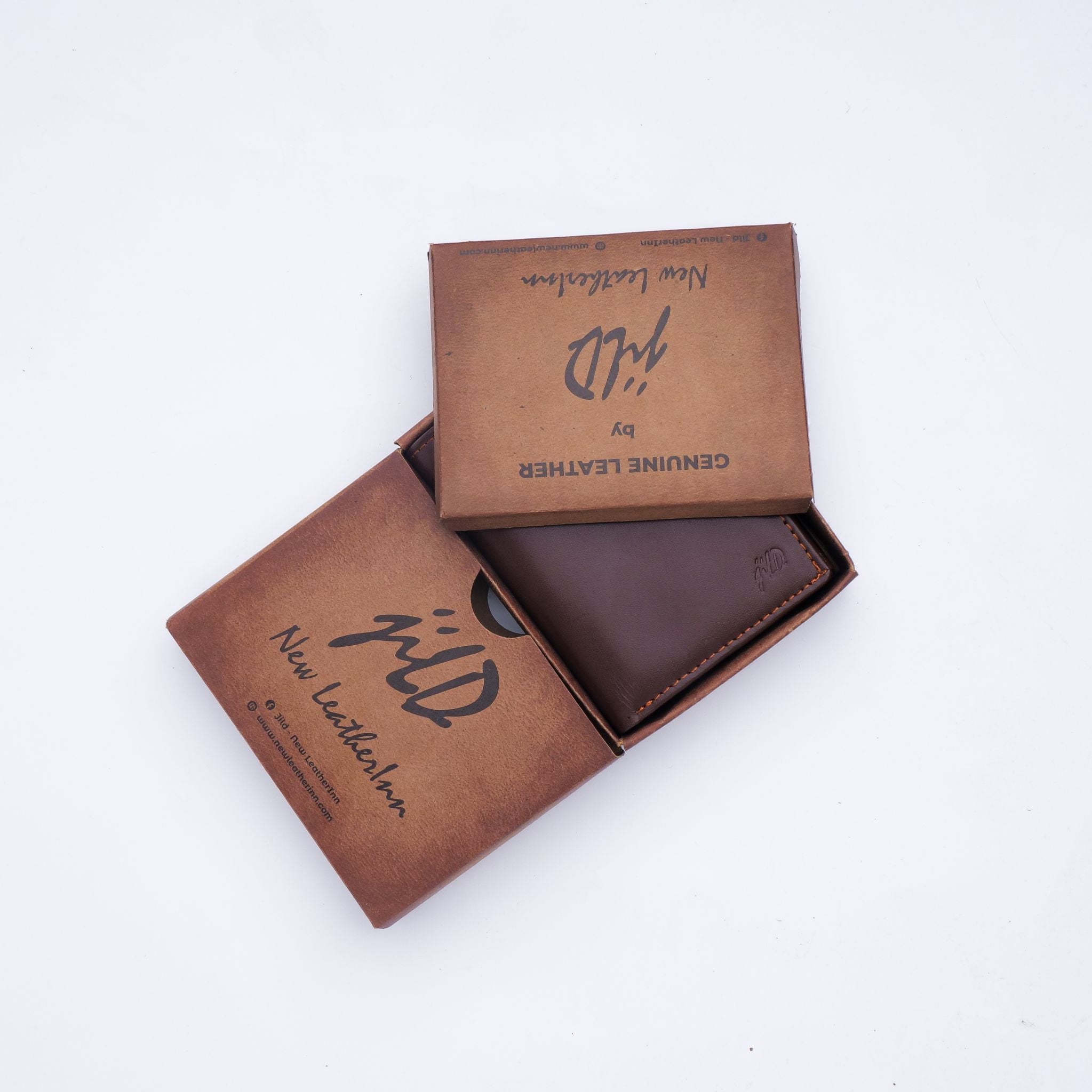 Compact Leather Wallet-brown