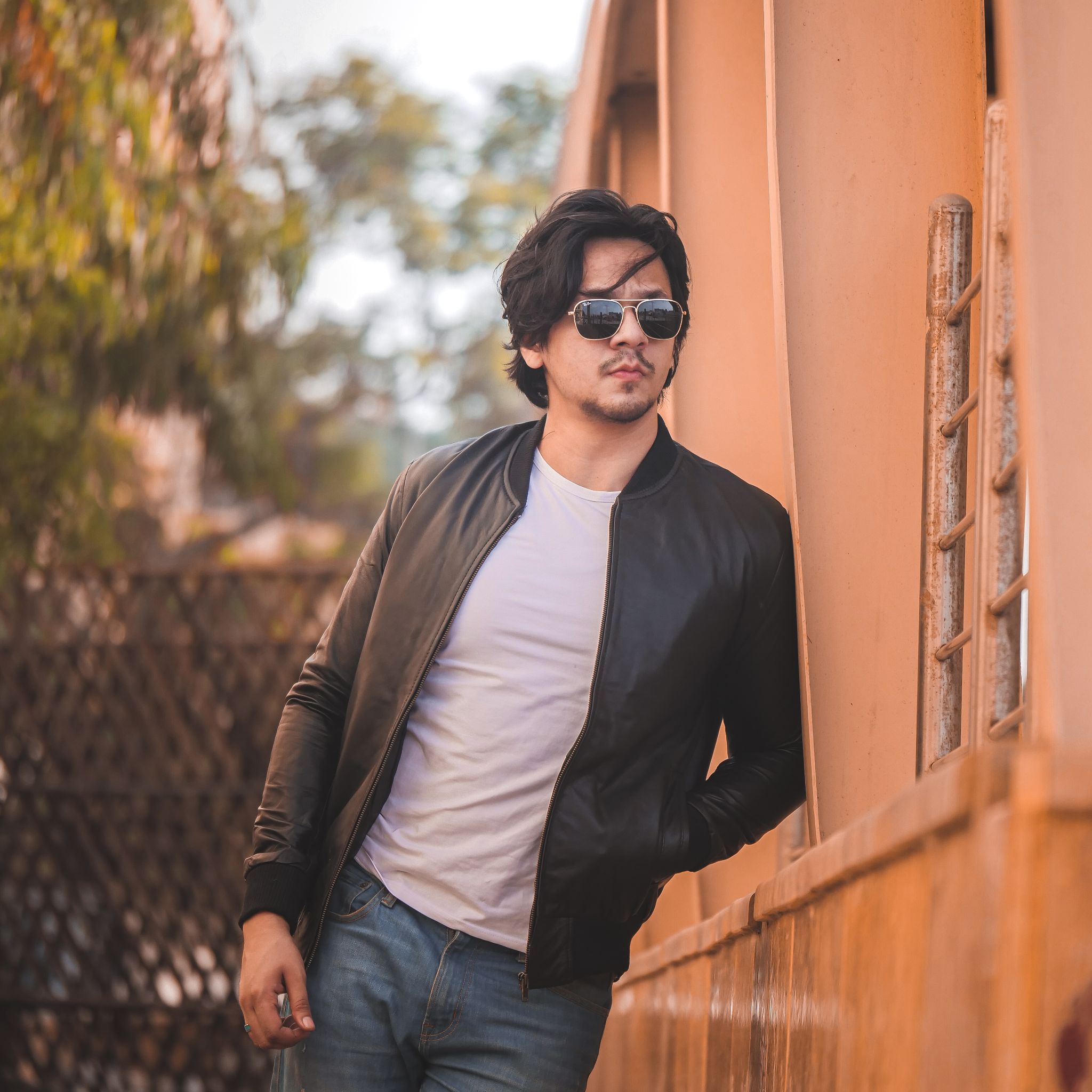 Buy 1 Get 1 Free - Bomber Style Mens Leather Jacket-Black - Azaadi sale