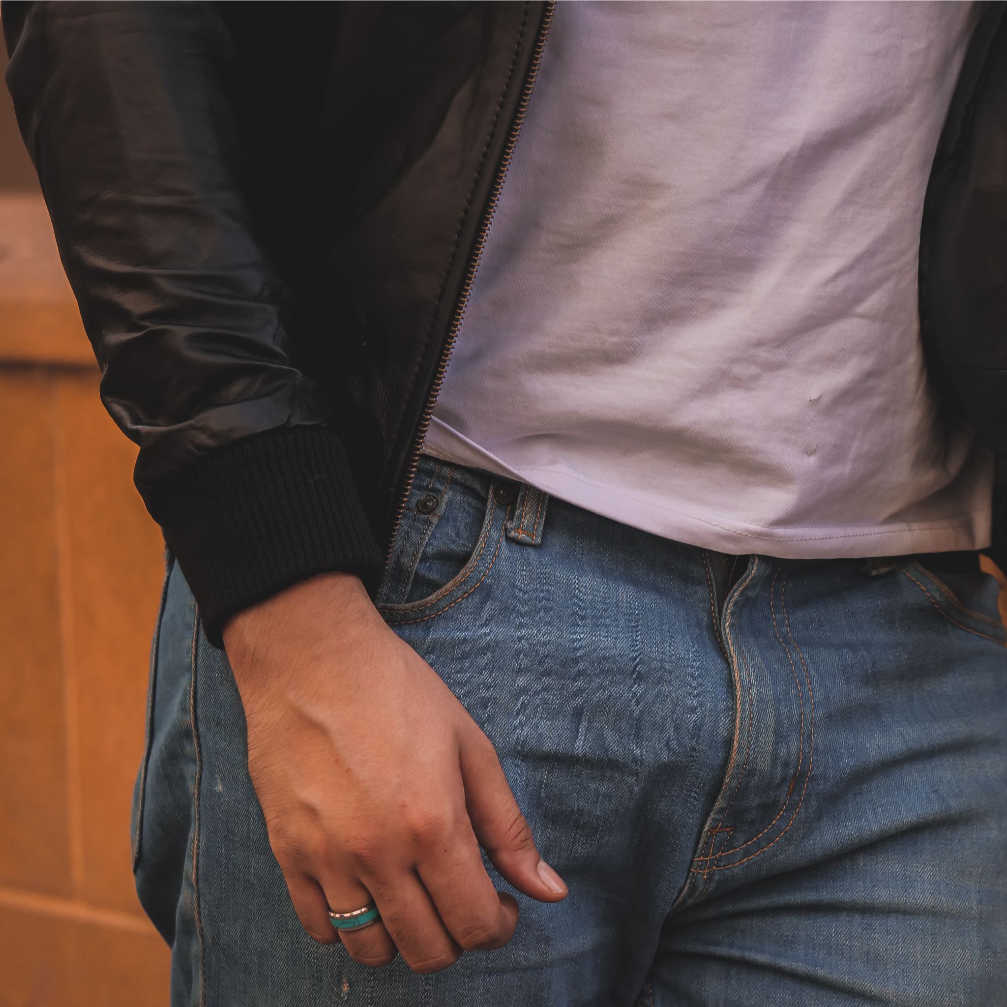 Buy 1 Get 1 Free - Bomber Style Mens Leather Jacket-Black - Azaadi sale