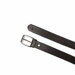 Mens Formal Leather Belt 3 Fold Natural Cow Leather-Chocolate Brown