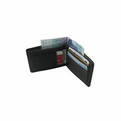 Mens Genuine Vintage Leather Wallet-CHARCOAL BLACK S3